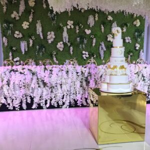 90cm Gold Mirror Cake Table