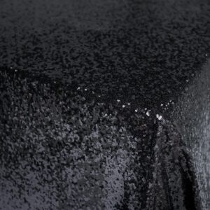 Black Sequin Table Cloths - 3.3m Round & 4m King