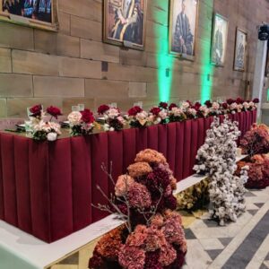 Burgundy Velvet Bridal Table