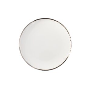 Ceramic Charger Plate - Silver Thin Rim