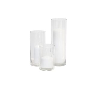 Pillar Candles in Cylinder Vase Set