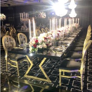 Geo Table with Black Gloss Top