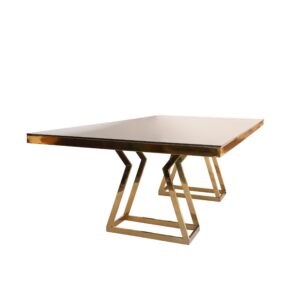 Gold Geo Table with Mirror Top 1.2m x 2.4m
