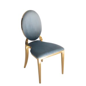 Blue Velvet Gold Rim Chairs