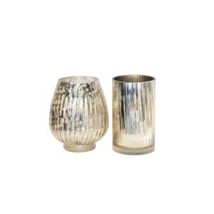 Gold Lotus & Gold Cylinder Candles Holders