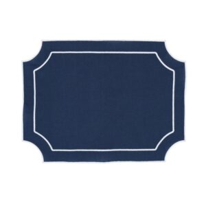 Navy Blue Scalloped Napkin or Placemat