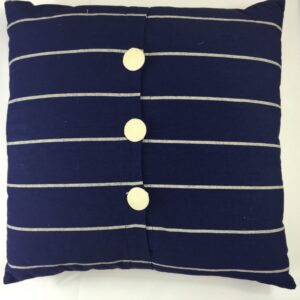 Navy Blue and Cream Stripe Cushion