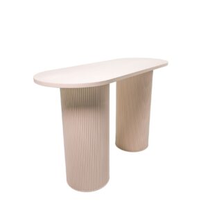 Nude Oblong Ribbed Cocktail Table
