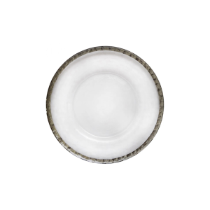 Silver Rim Glass Charger Plate