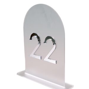 Frosted Acrylic Silver Table Number