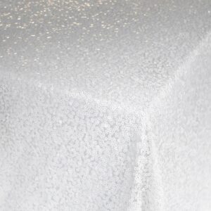 White Sequin Table Cloths - 3.3m Round & 4m King
