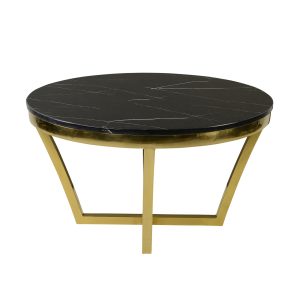 Gold Madison Coffee Table with Black Marble