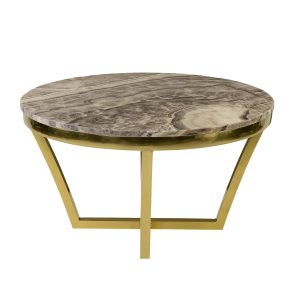 Gold Madison Coffee Table with Brown Marble